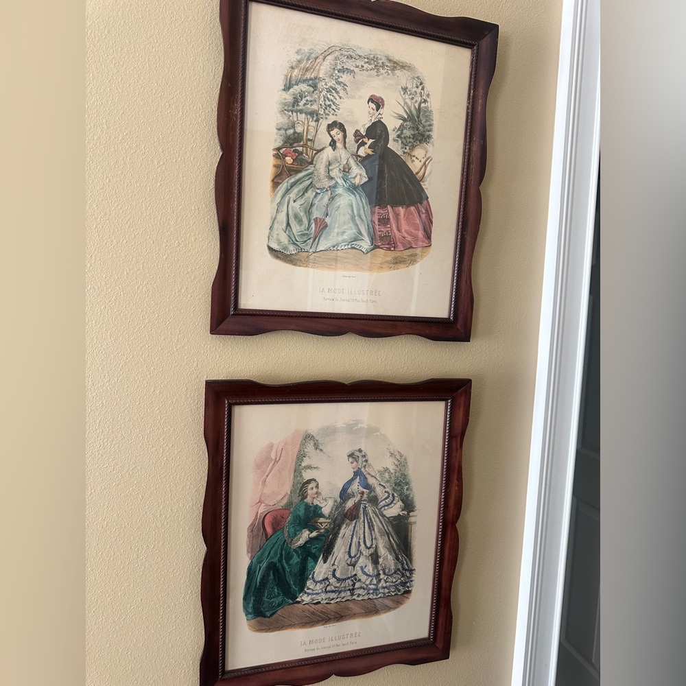 Vintage Framed Fashion Prints - 17x20 - Picture 2 of 4